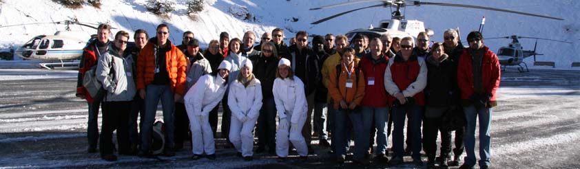Helicopter Events - Picture: 25 Clients, 5 Helicopters from Geneva to La Plagne to take part a days activities at the Olympic Bobsleigh Track